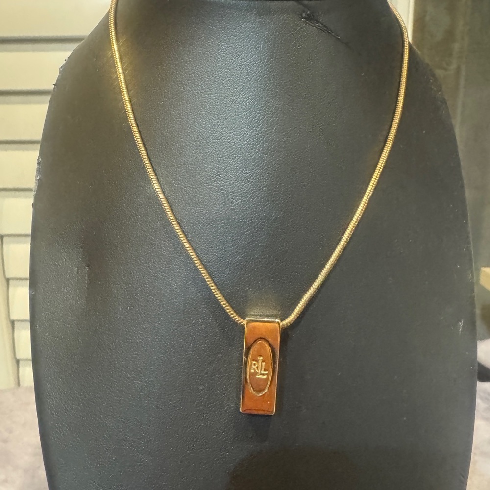 Ralph Lauren Gold Pendant‎ Slide Necklace